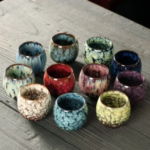 KimKiln【窯變萬彩】中國風釉下彩多功茶杯 - 12色組茶席百搭