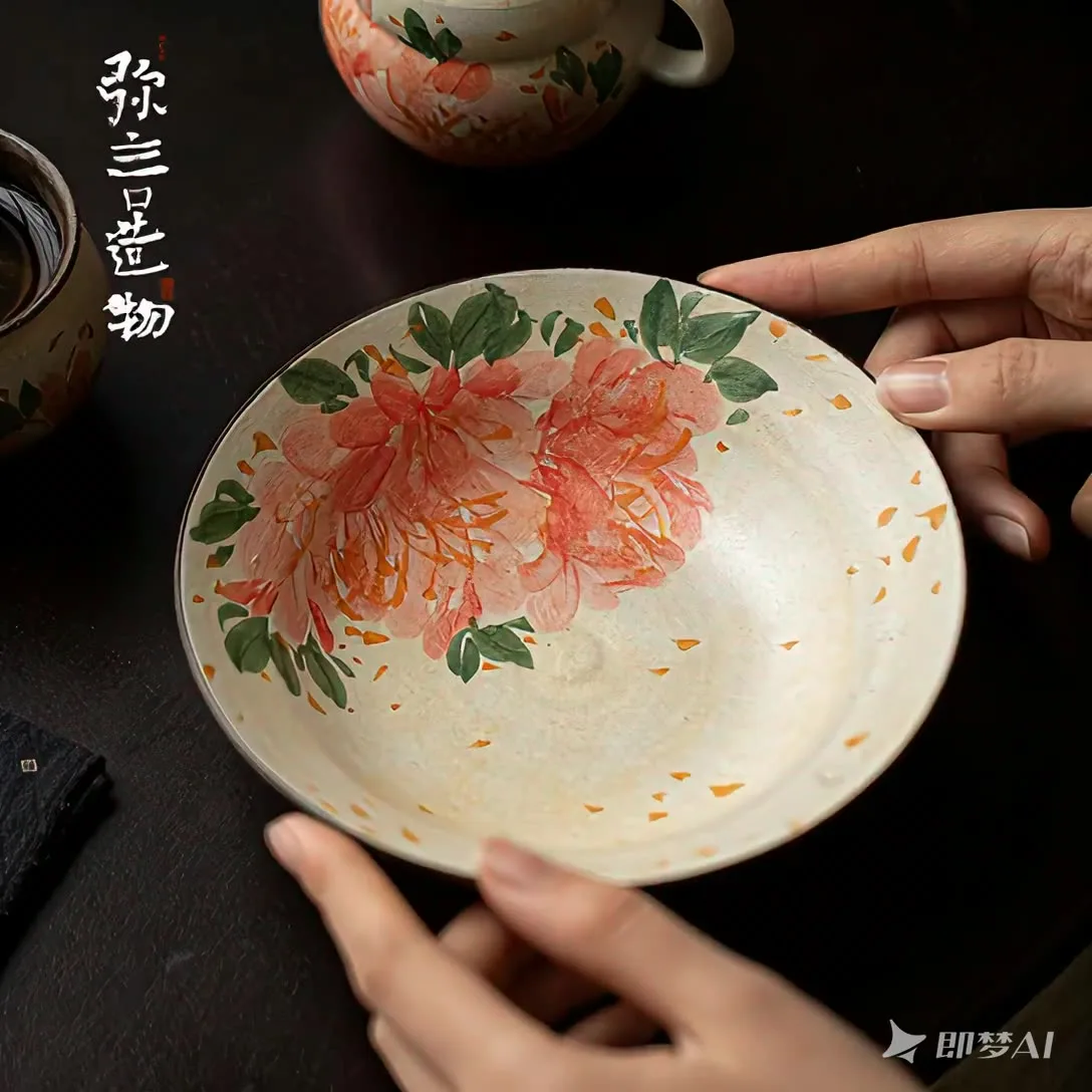 粉引—绮彩牡丹—木兰壶承