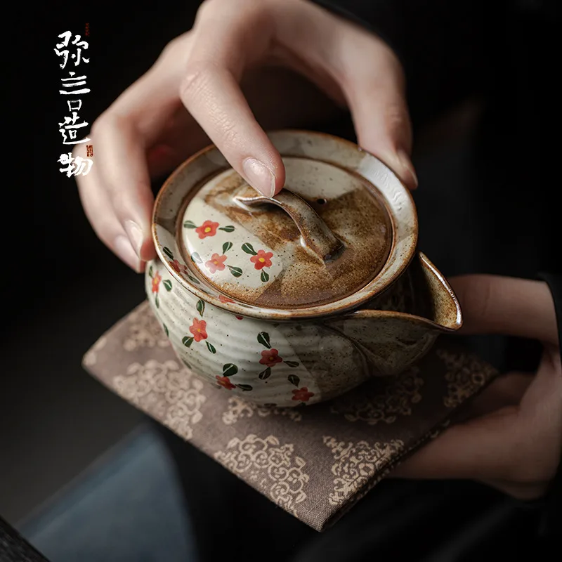 手绘小红花—宝瓶壶
