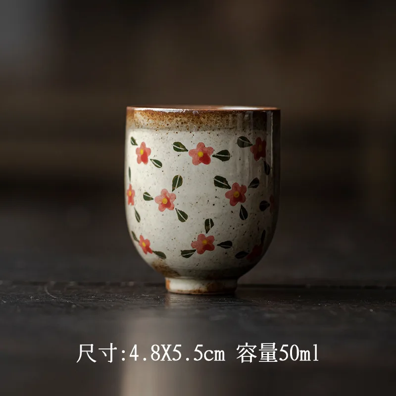 手绘小红花—圆口杯