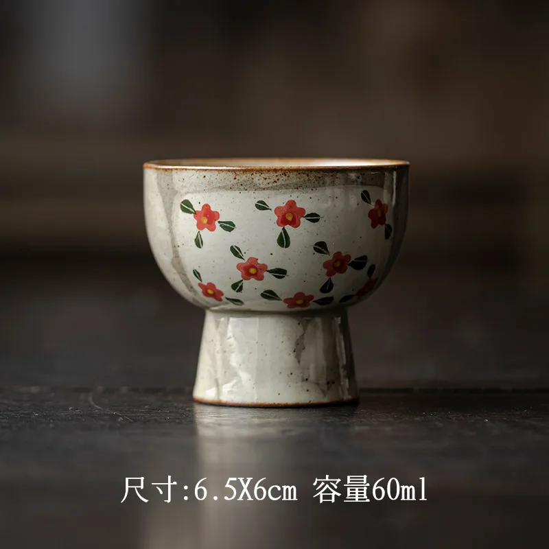 手绘小红花—碗形杯