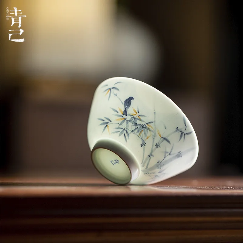 青己-薄胎-喜鹊登枝-书怀茶杯