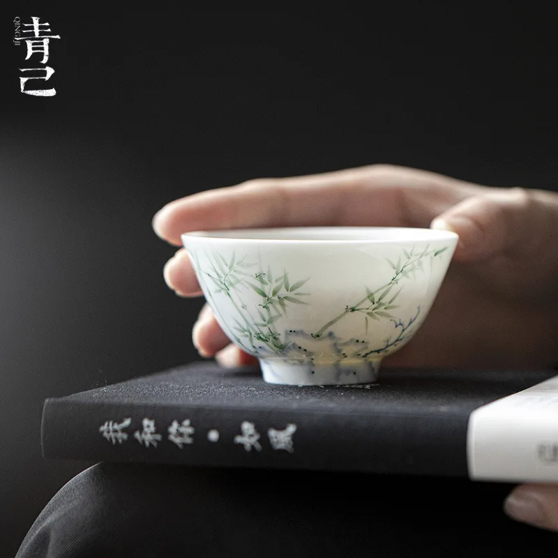 青己-薄胎-洞天竹影-书怀茶杯