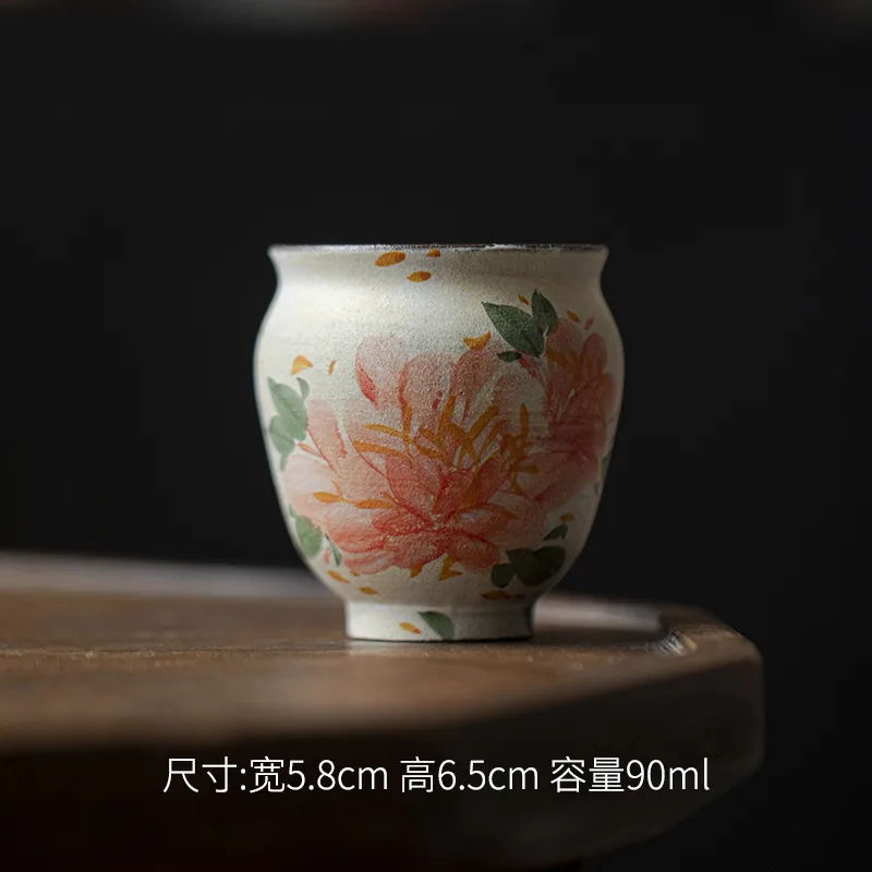 粉引—绮彩牡丹—凝香茶杯