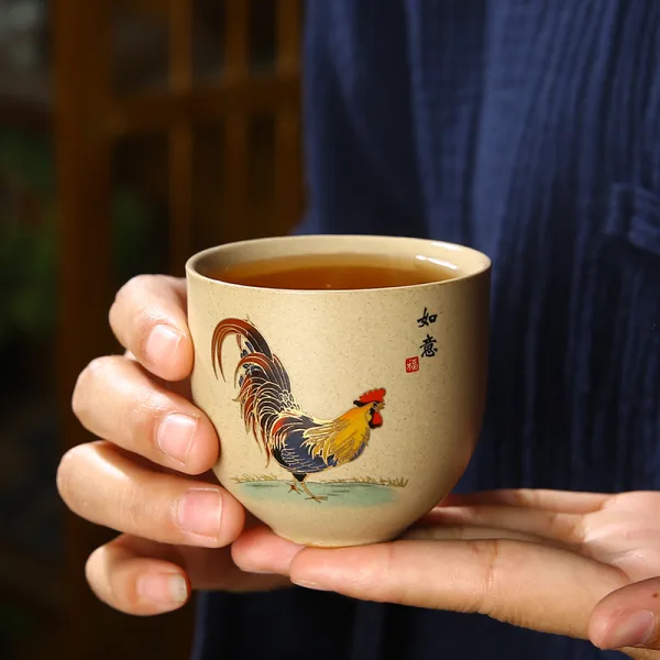 kimkiln 中國風手繪公鸡直口茶杯 - 图片 3