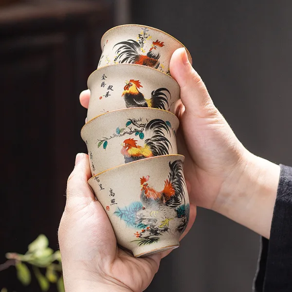 Kimkiln 中國風手繪公鸡茶杯 - 图片 2