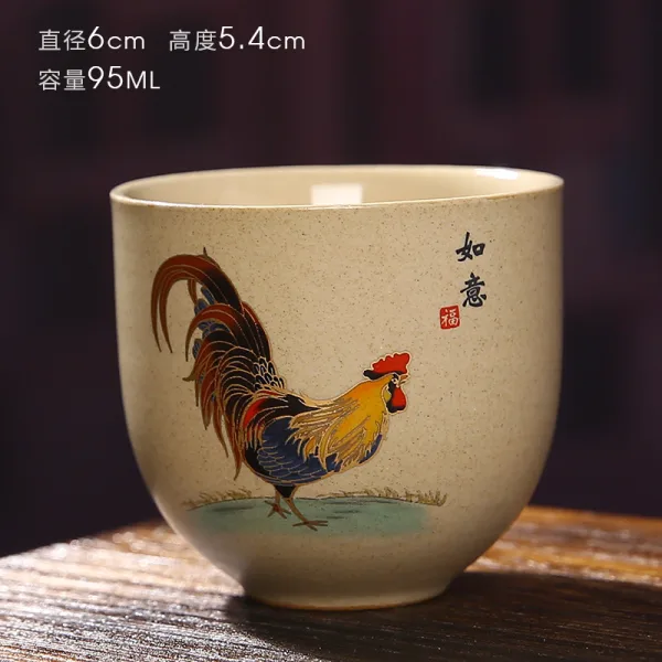 kimkiln 中國風手繪公鸡直口茶杯 - 图片 6