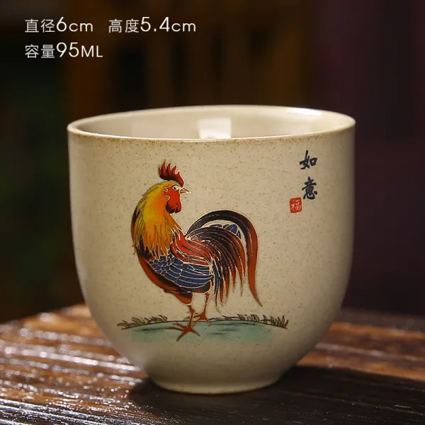kimkiln 中國風手繪公鸡直口茶杯 - 图片 9