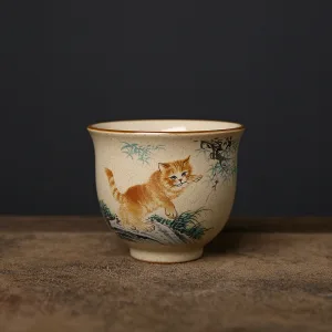 kimkiln 中國風手繪猫反口茶杯