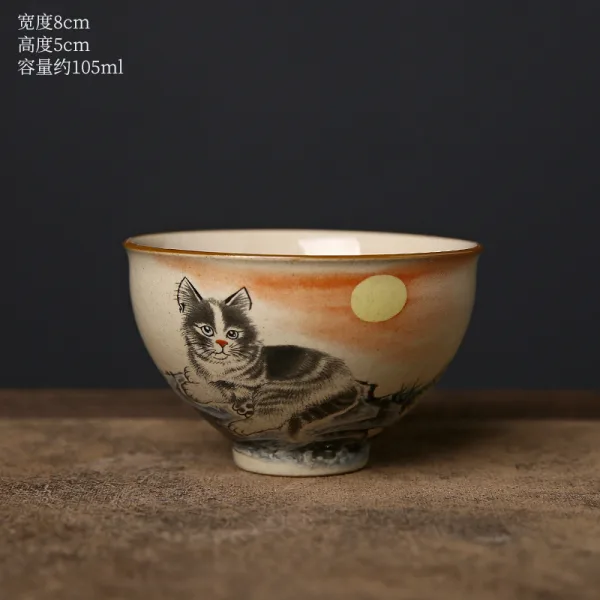 Kimkiln 中國風手繪猫吉祥茶杯 - 图片 6